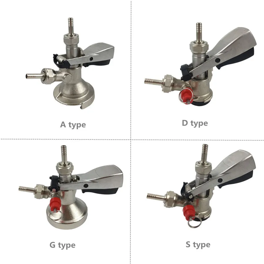 Draft Beer Keg Coupler Tap System Connectors G58' Homebrew Beer Dispenser Tap A G S D Type Couplers  (1)