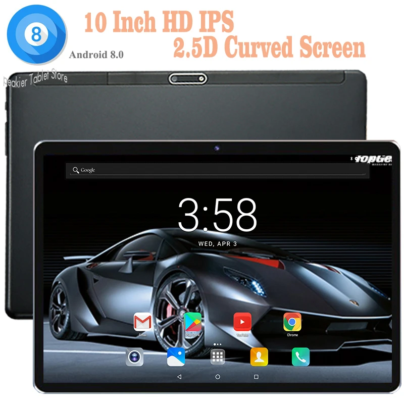 

New 2.5D Tempered Glass DHL Free 10 inch Android 8.0 tablet PC Octa Core 4G RAM 64G ROM 4G LTE Dual Sim Card Wifi tablet 10 10.1