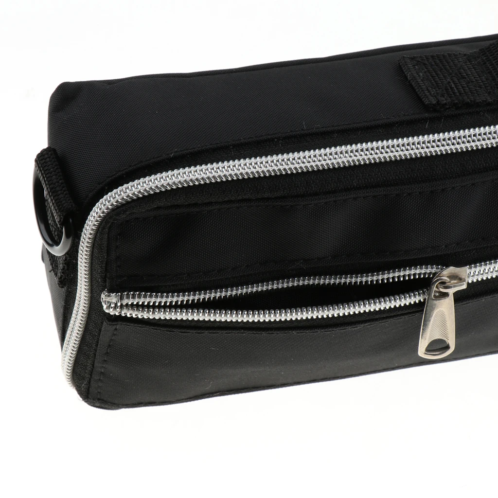 1 Piece 43cm 17 Hole Flute Carry Padded Case with Storage Gig Bag Handbag Cover Container Black for Flute Lovers