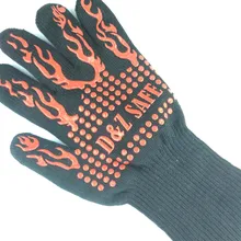 Термостойкие для барбекью перчатки-Прихватки Приготовление на гриле перчатки 932F кухня Безопасность Огнестойкие для кулинарные рукавицы