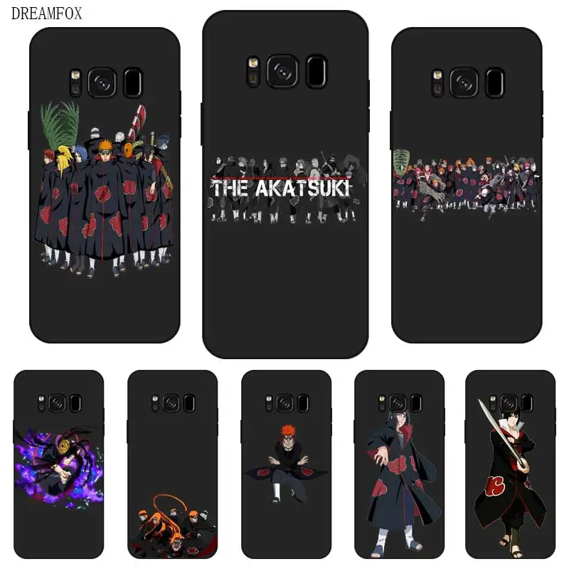 P004 Akatsuki Clear Black Silicone Case Cover For Samsung Galaxy S5 S6 S7 S8 S9 S10 5G S10E S11 S11E Lite Edge Plus |