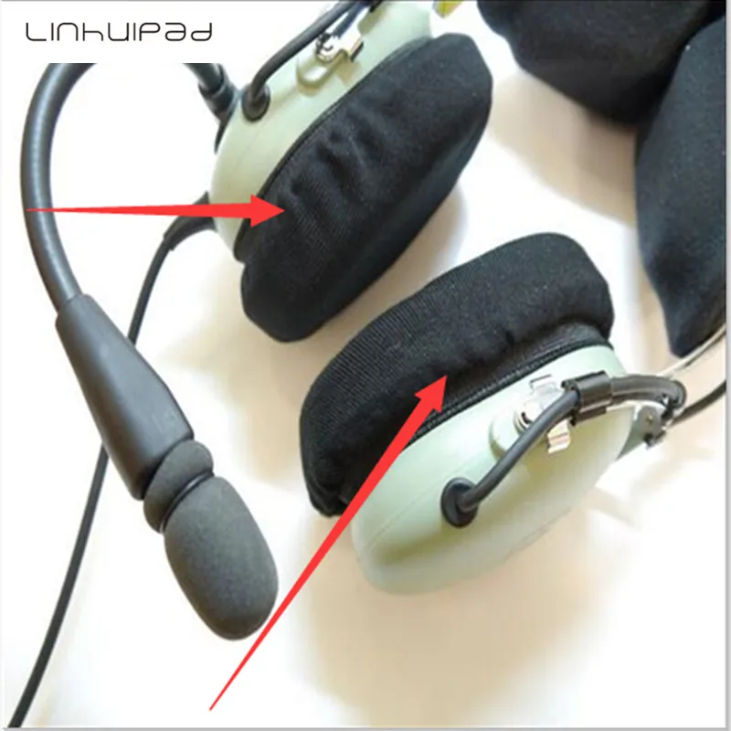 Linhuipad 1pairs 10CM Black Washable reuseable Sanitary Headphones Cover for David Clark headphones and All 10CM headphones