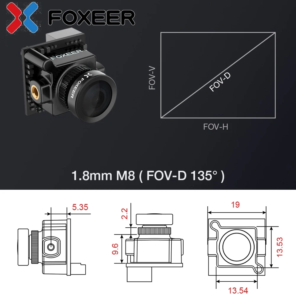 Foxeer Monster Micro Pro 1,8 мм 16:9 1200TVL PAL/NTSC WDR низкая задержка FPV камера Встроенный OSD DC 5 V-40 V кронштейн камеры VS Caddx