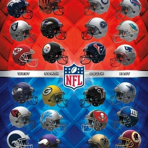 NFL Helm Dilaminasi Cetak Poster (22X34 