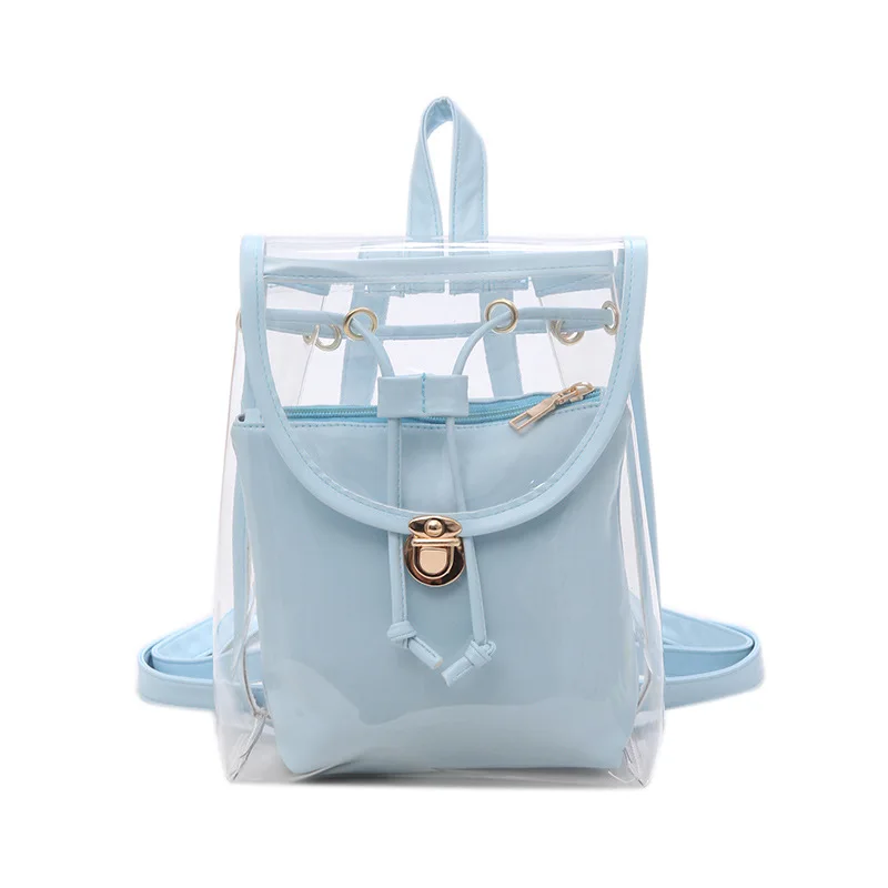 

MIYAHOUSE Small Transparent Women Backpack Luxury Design Clear Rucksack For Female PVC Waterproof Design Ladies Travel Bag