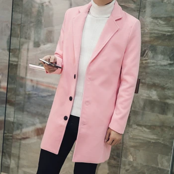 

Spring Autumn Winter British Style Long Wool Trench Coat Men Single Breasted Men's Jacket Brand Casual Overcoat 5XL 4XL 3XL