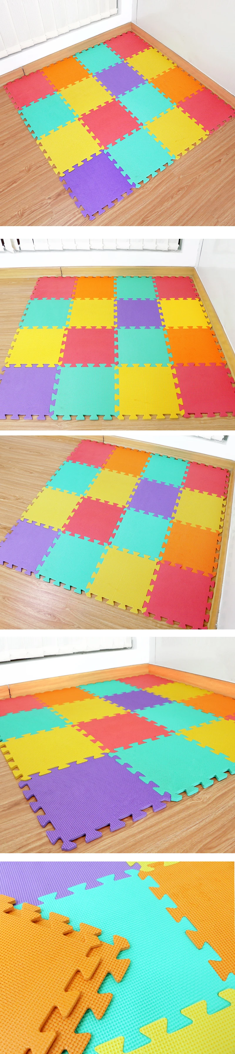 Telhas de Proteção Bebê Espuma Jogar Quebra-cabeça Esteira Cor Animal Rastejando Tapetes Tapete Bloqueio Piso Macio Crianças Jigsaw Esteiras 9 Pçs Eva 4 Cheap Tapetes de jogo