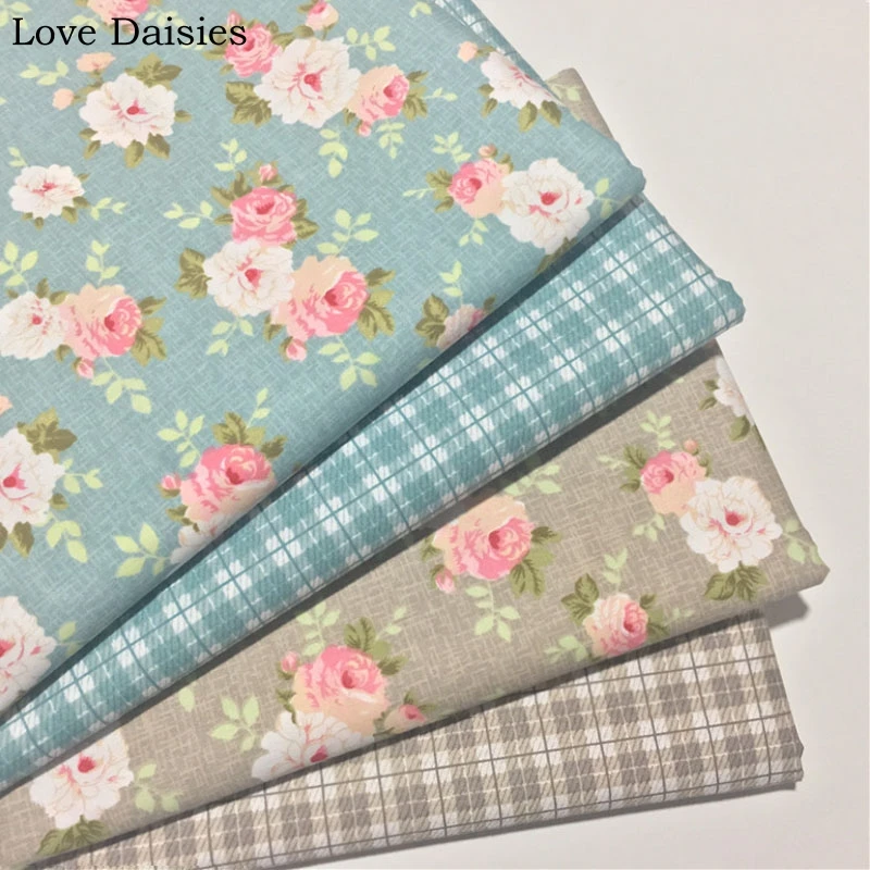 Хлопок Retra синий верблюд розовые цветы в клетку саржевая ткань для комплект кровати «сделай сам» одежда платье Домашний декор ручной работы