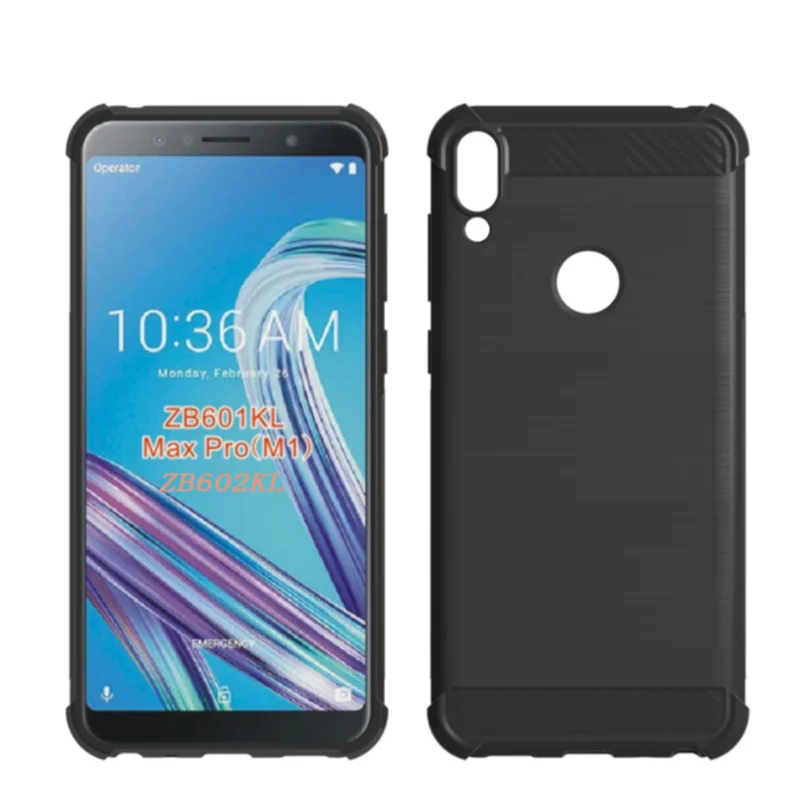 Shock Absorption Cover Soft TPU Anti Scratch Carbon Fiber Back Case for ASUS ZenFone Max Pro M1 ZB602KL ZB601KL