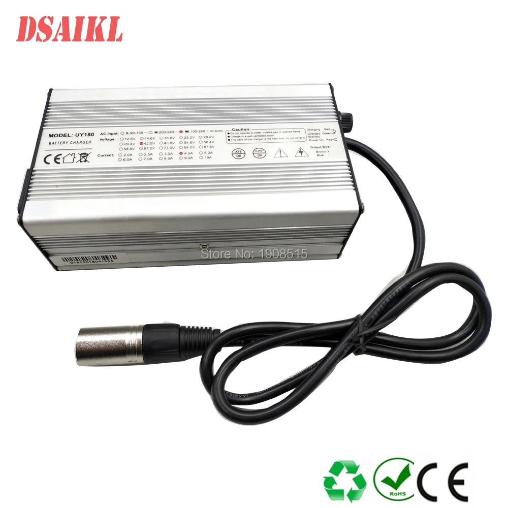 Sale Aluminum case with cool fan 84V 2a Ebike lithium battery pack charger for 20S 72V escooter battery pack 0