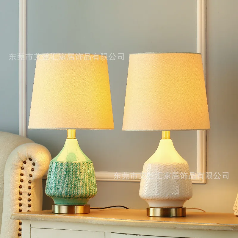 

YOOK 27*49CM Nordic American Ceramic Table Lamp for Bedroom Bedside Lamp Simple Modern Table Lamps 220V E27