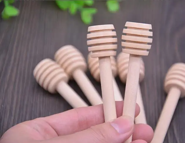 8cm MINI Wooden Honey Dippers Wedding Favors Wood Honey Spoon Stick lin2894