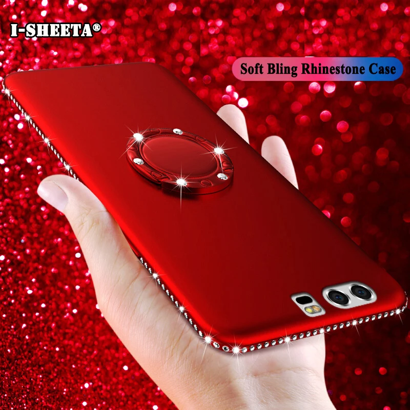 Luxury Diamond Silicone Ring Case For Huawei P10 Lite Plus P10Plus P10Lite Shell Cases 360 Magnetic Stand Cover Funda |