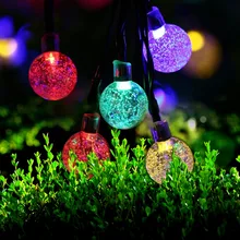5 м 30 Led шар солнечный светильник гирлянда сад светодиодный Рождественский светильник s свадебный Декор гирлянда вода Открытый солнечной энергии лампы