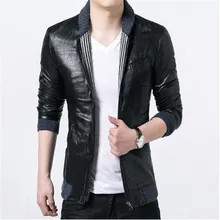 2017 Masculina Men’s Fashion Jacket Leather PU Spring Autumn Winter Coat Full Sleeve Parkas Hombre