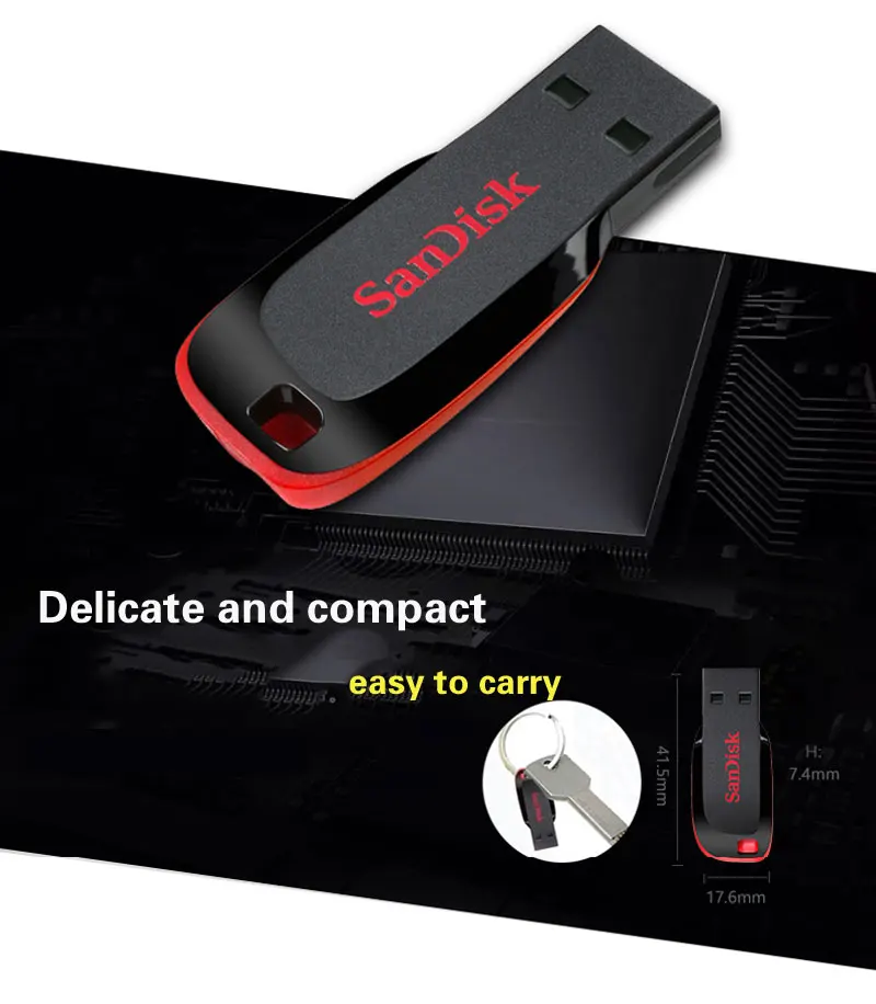 SanDisk USB флеш-накопитель 128 ГБ мини-накопитель 64 ГБ Флешка 32 ГБ флеш-диск USB 2,0 16 Гб карта памяти 8 Гб USB диск