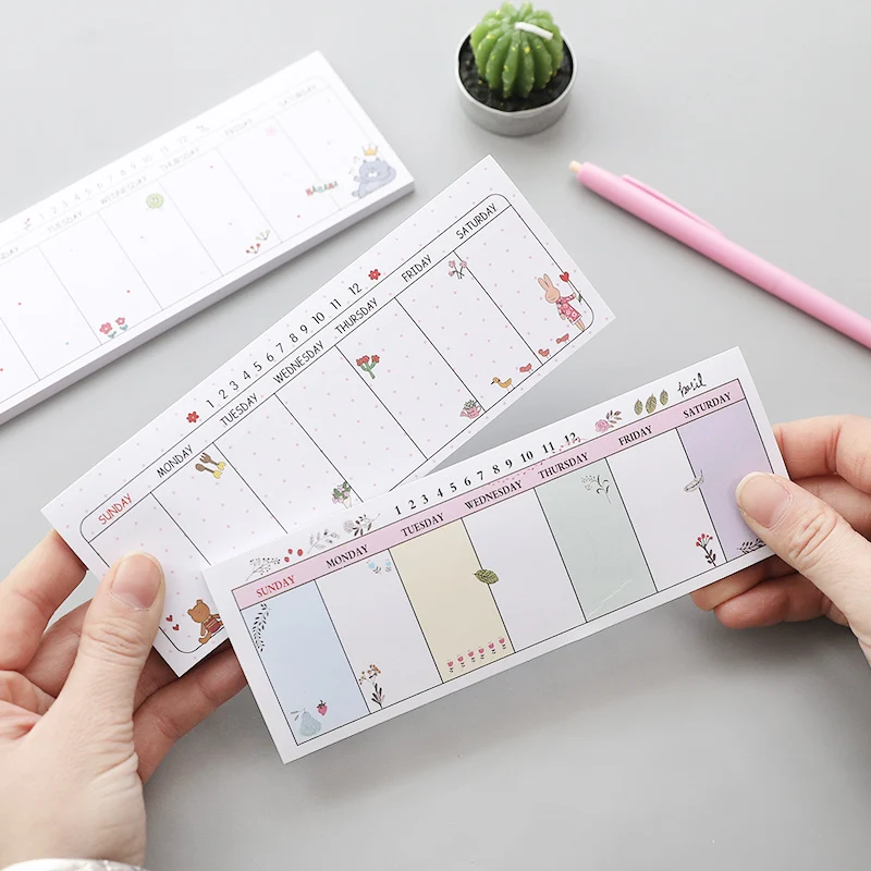 

40sheets/pad Work plan week and month plan Japanese Sticky Note Memo Pad Office Planner Sticker Paper Stationery