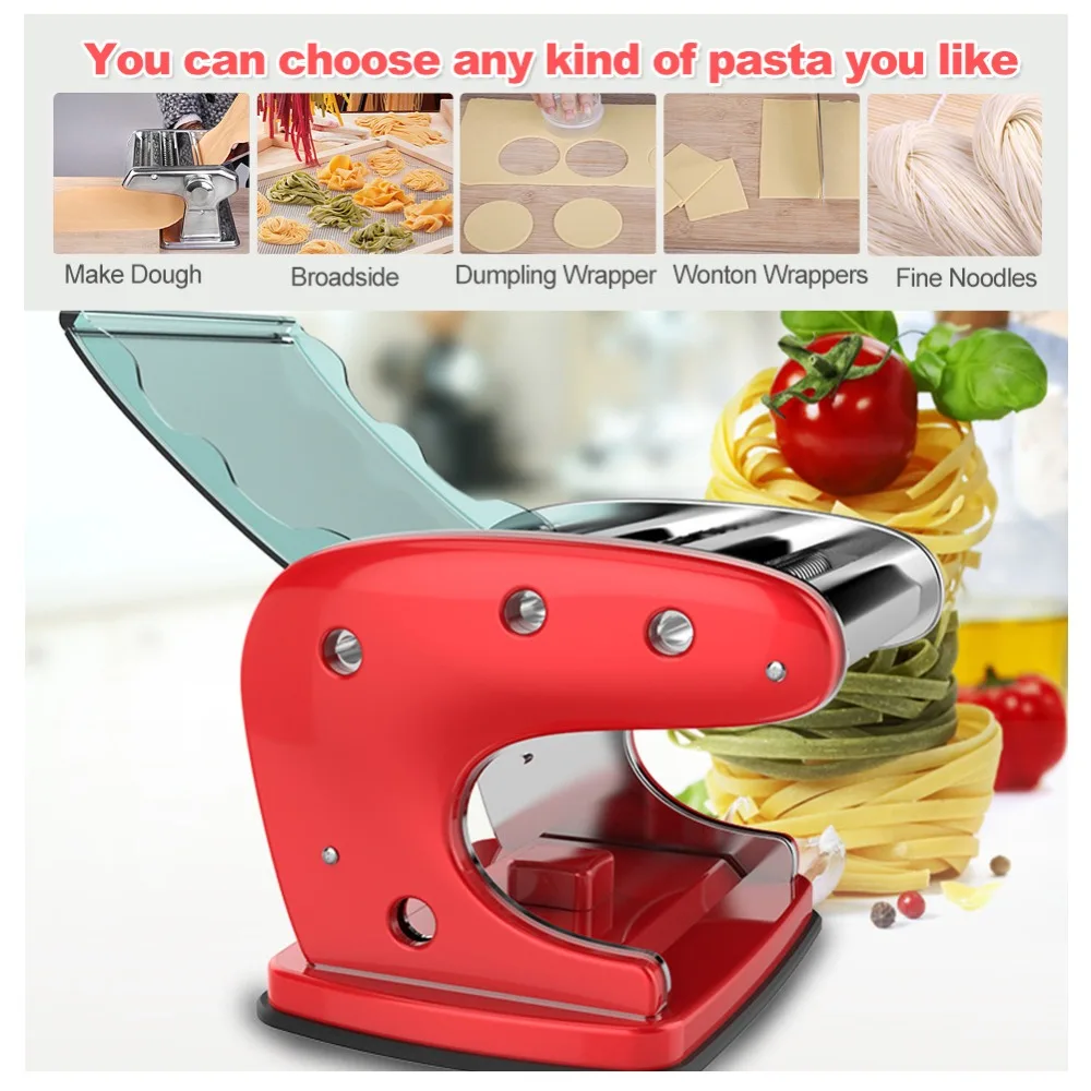  Stainless Steel Kitchen Household Pasta Making Machine Manual Noodle Maker Hand Operated Spaghetti  - 32946425692