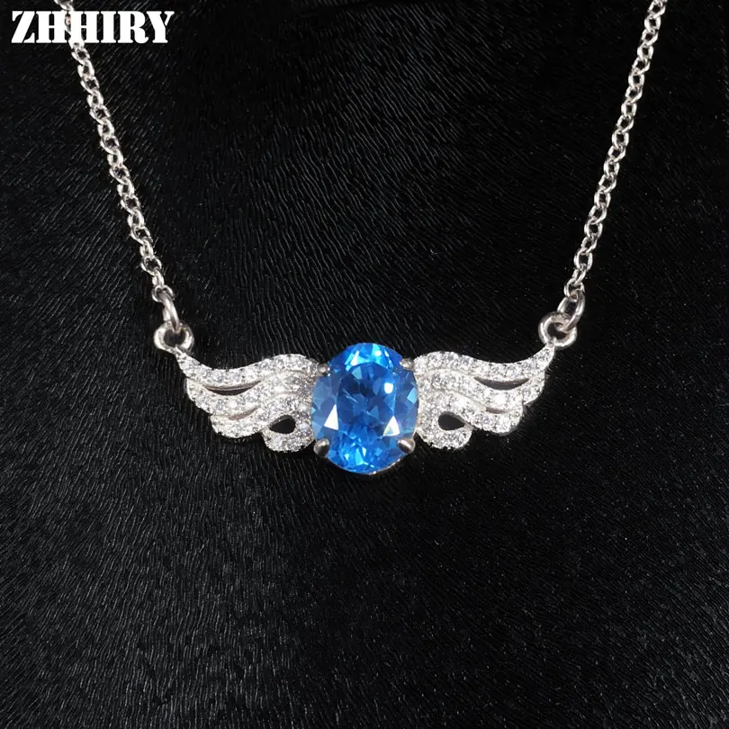 Buy Natural Blue Topaz Necklace Genuine 925 Sterling
