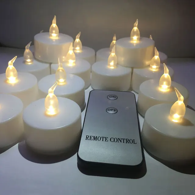 (16pcs candle+1pcs remote) White Flickering LED Candle Light Remote