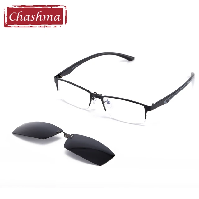 Chashma Clip Magnet Glasses Polarized Lenses Half Frame Sunglasses for Men  Sport Style Eyewear