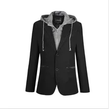 VXO, мужской блейзер с капюшоном, мужская куртка для отдыха, мужские блейзеры, разгрузка, кепка, костюм с капюшоном, имитация двух частей, мужские одиночные блейзеры