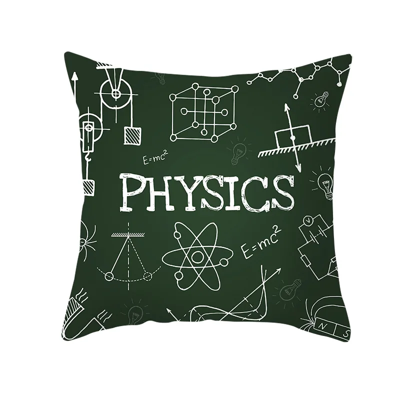 Lychee Einstein Pillow Cases Mathematical Formula Polyester Peachskin 45x45cm Pillow Cover For Bedroom Home Office - Color: 24