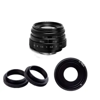 

Fujian 35mm f/1.6 CCTVII camera lens for Sony NEX E-mount camera & Adapter bundle new