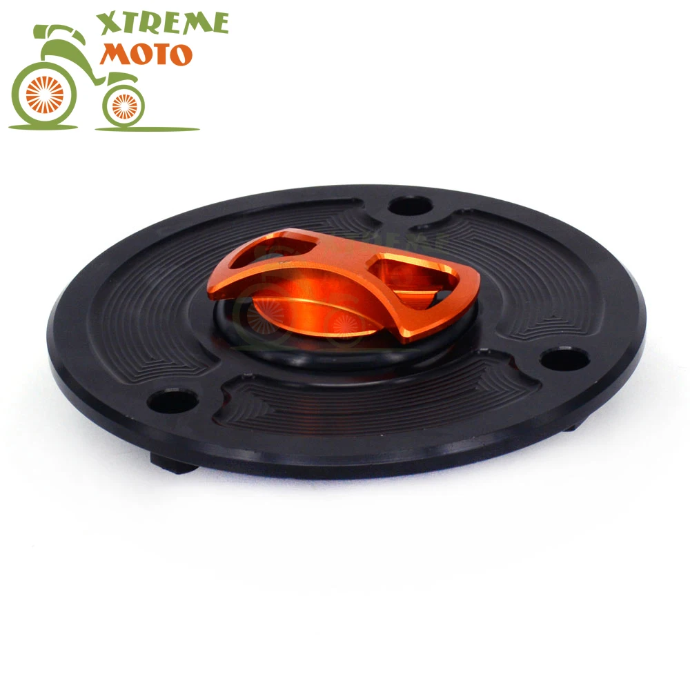 Billet CNC Orange Gas Fuel Tank Cap Keyless Cover For KTM DUKE 125 11 16 11 12 13 14 15 16