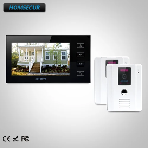 

HOMSECUR 7" Hands-free Video&Audio Smart Doorbell Electric Lock Supported TC011-W Camera + TM704-B Monitor