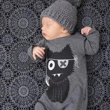 Детские комбинезоны, одежда для маленьких мальчиков, хлопковая одежда для новорожденных девочек, длинный рукав, мультяшный комбинезон для новорожденного младенца