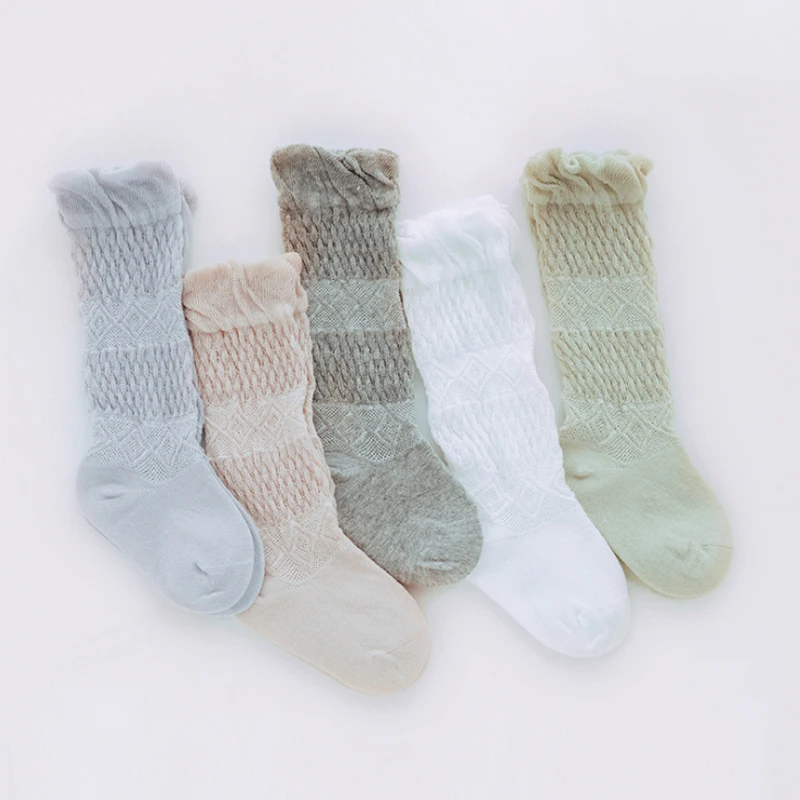 

Summer Lace mesh breathable baby socks thin cotton anti-mosquito boneless baby over the knee high tube long tube children socks