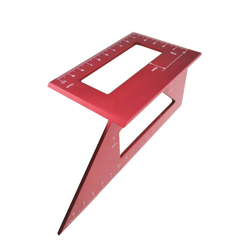 

Red Multifunctional Aluminum Alloy Square 45 degrees 90 degrees gauge Angle Protractor woodworking tools