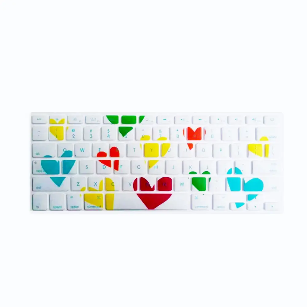 Силиконовая Мягкая наклейка с принтами на клавиатуре, Защитная пленка для Apple Macbook Air Pro retina 1" 15" 1" A1278 A1466 - Цвет: 12 Hearts