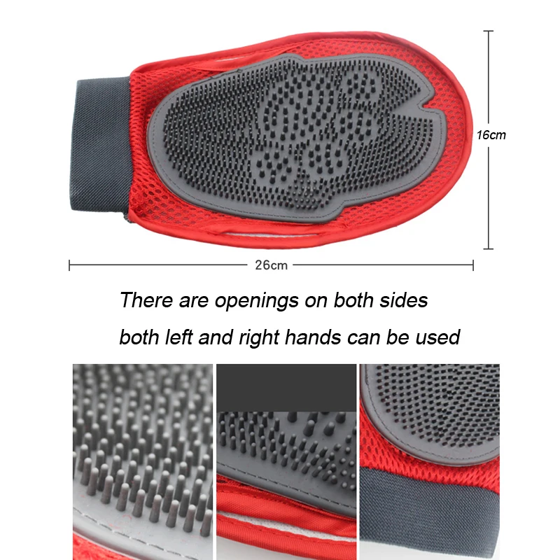 Перчатка для ухода за домашними животными, щетка для удаления волос, щетка для кошек, собак, меховая щетка для удаления волос, мягкие эффективные расчески для собак, товары для купания домашних животных 20