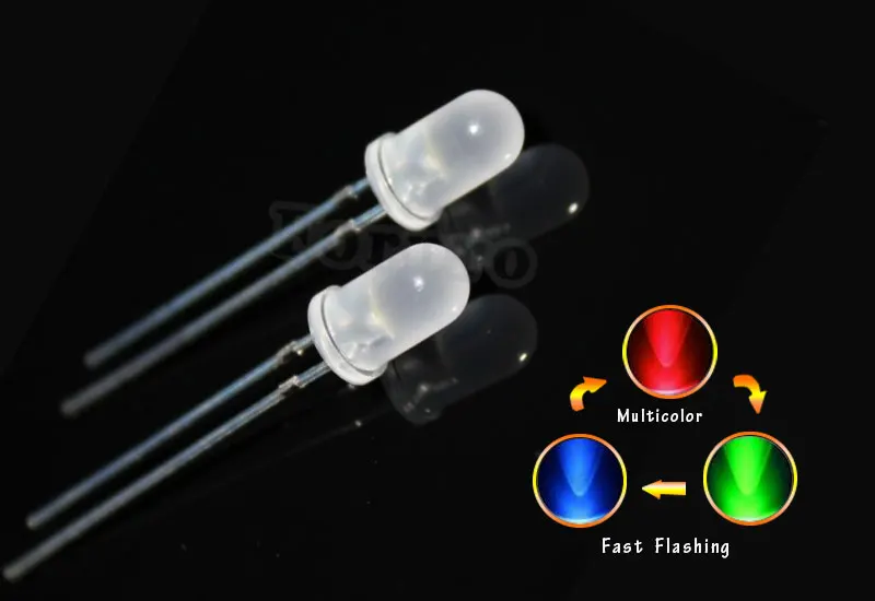 100pcs 5mm Red Round Self Flash Flashing Blink Water Clear Bright LED Leds New