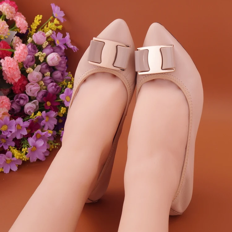 Lady Ballet Flat Shoes Spring 2018 Fashion Moccasins Women Shoes Pointed Toe Pregnant Women Loafers Genuine Leather Female Shoes (10)
