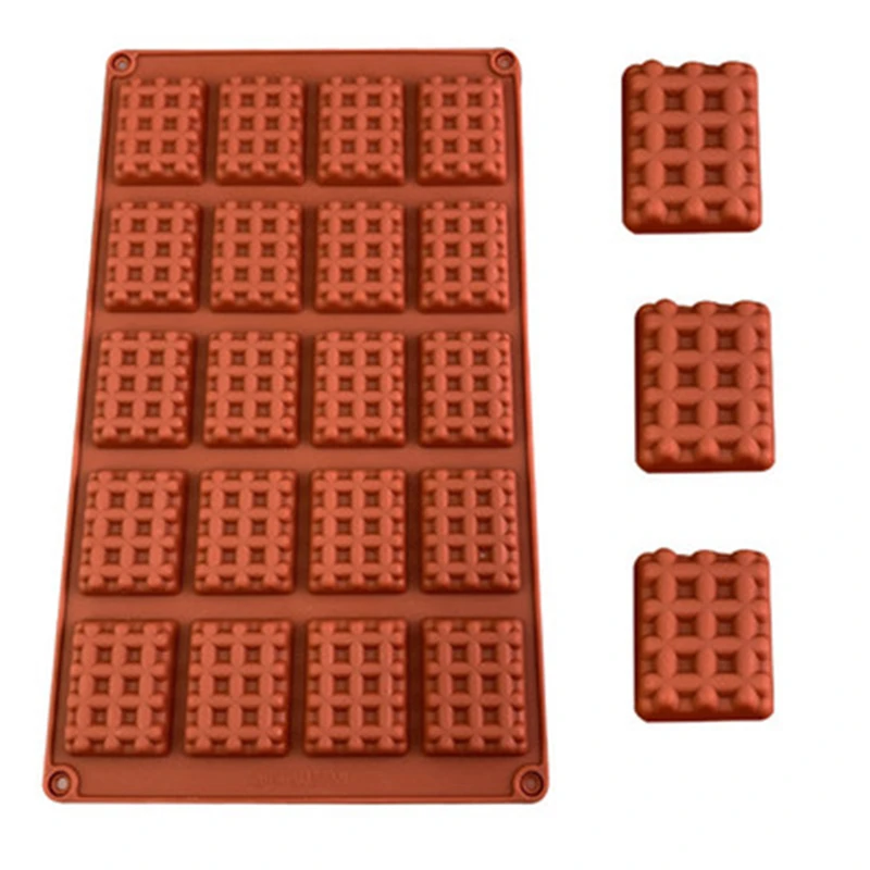 

Silicone Baking Tool Cake Decorating Mold 20 Large Waffle Shape Mold Household Oven Suitable High Temperature Easy Clean