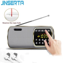 Jinsetta Портативный fm Радио Динамик музыкальный плеер Поддержка Micro SD карты памяти USB Disk AUX ЖК-дисплей 2 цвета