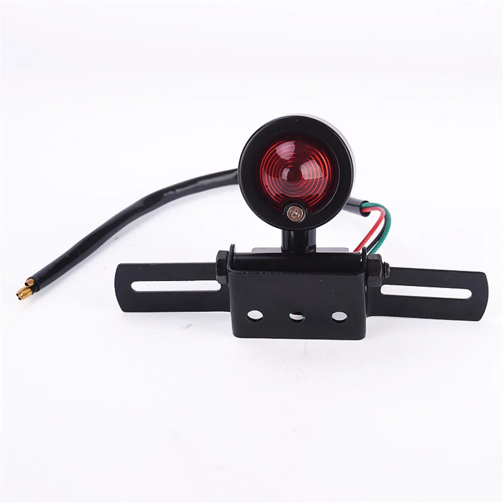 

Univeral Motorcycle Brake Light Black Retro Bullet Tail Plate Light Lamp For Harley Chopper Cruise