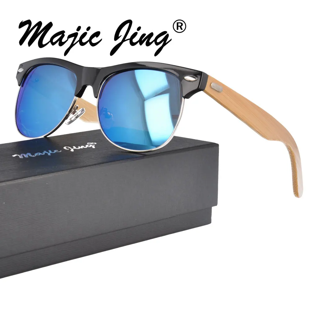 

Magic Jing Classic Sunglasses Bamboo Temple UV400 Protecting Sun Glasses WPB1029