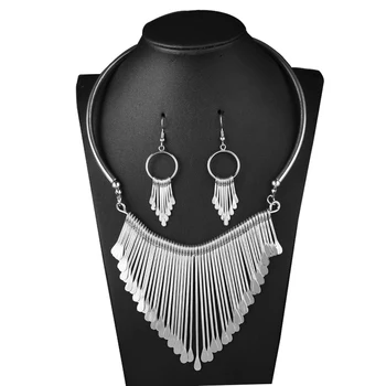 

ZOSHI Fashion Jewelry Sets Wedding jewelry sets statement necklace earrings parure bijoux femme Tassle jewellery set for women