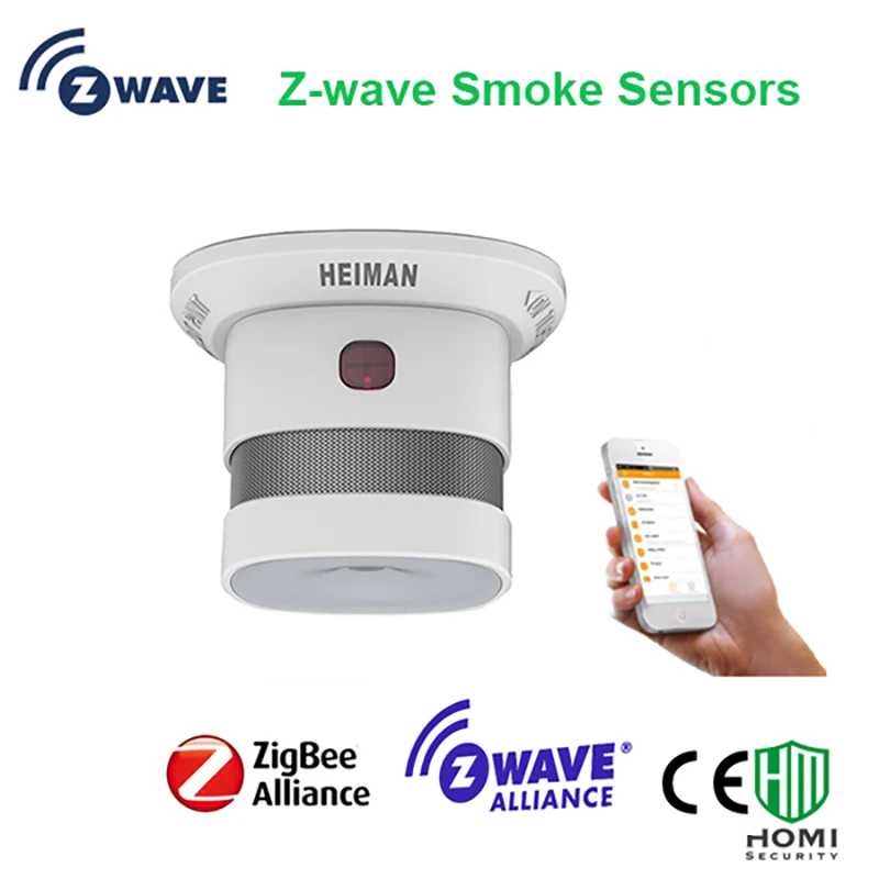 2017 reddot design award z-wave smoke sensor free install wireless somke detector fire alarm home security