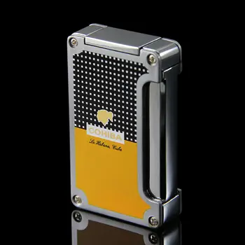 

NEW Yellow COHIBA Classic Torch Jet Flame Cigar Cigarette lighter With 2 Punch