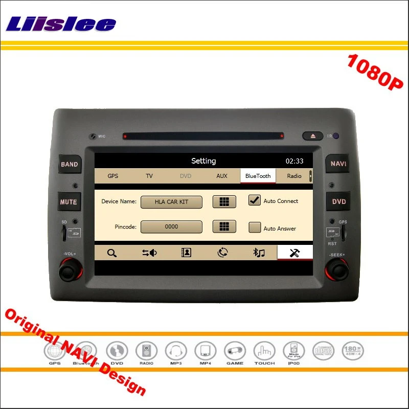 Discount Liislee For Fiat Stilo 2002~2010 Car Stereo Radio CD DVD Player GPS Navi Navigation 1080P HD Screen System Original NAVI Design 3