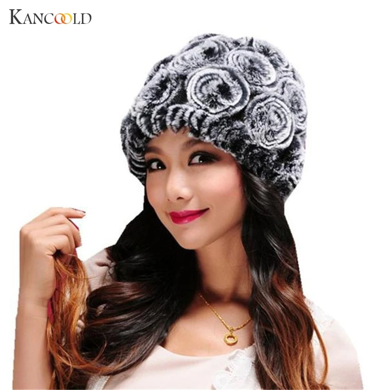 

Fur Hats Women 2017 Pom poms Snow Cap Winter Hats for Girls Skull Cap Faux Fur Knitting Rabbit Skullies Beanies Women Hats AU032