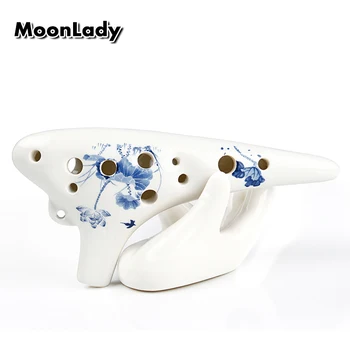 

Professional Porcelain Ocarina 12 Holes Kiln-fired Ceramic Soprano C Legend of Ocarina Zelda Flute Smoked Burnning Ocarina