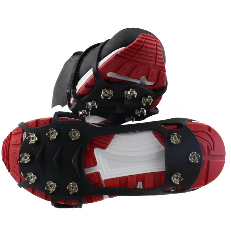 

Outdoor Snow Ice Gripper 10 Nails Ice snow Crampons Strap Climbing Cleats Spikes Non Slip Boots Silicone Covers Shoes Grip