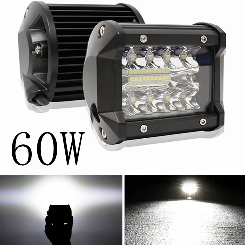 

60W Triple Row LED Light Bar 4"Spot Flood Combo Beam Driving Lights Off Road Lighting LED Work Lights for Truck Car ATV Boat SUV