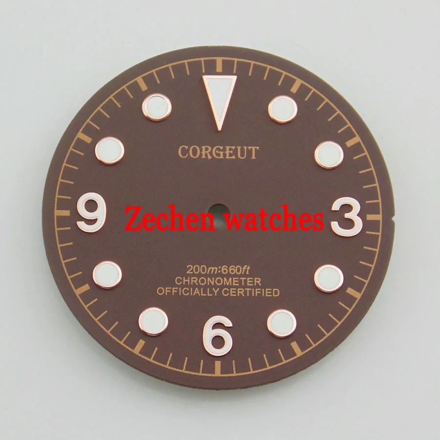 have logo Corgeut 30,5 мм кофейный циферблат подходит Parnis mens warch Miyota 8205/8215, Mingzhu DG2813/3804 - Цвет: have logo
